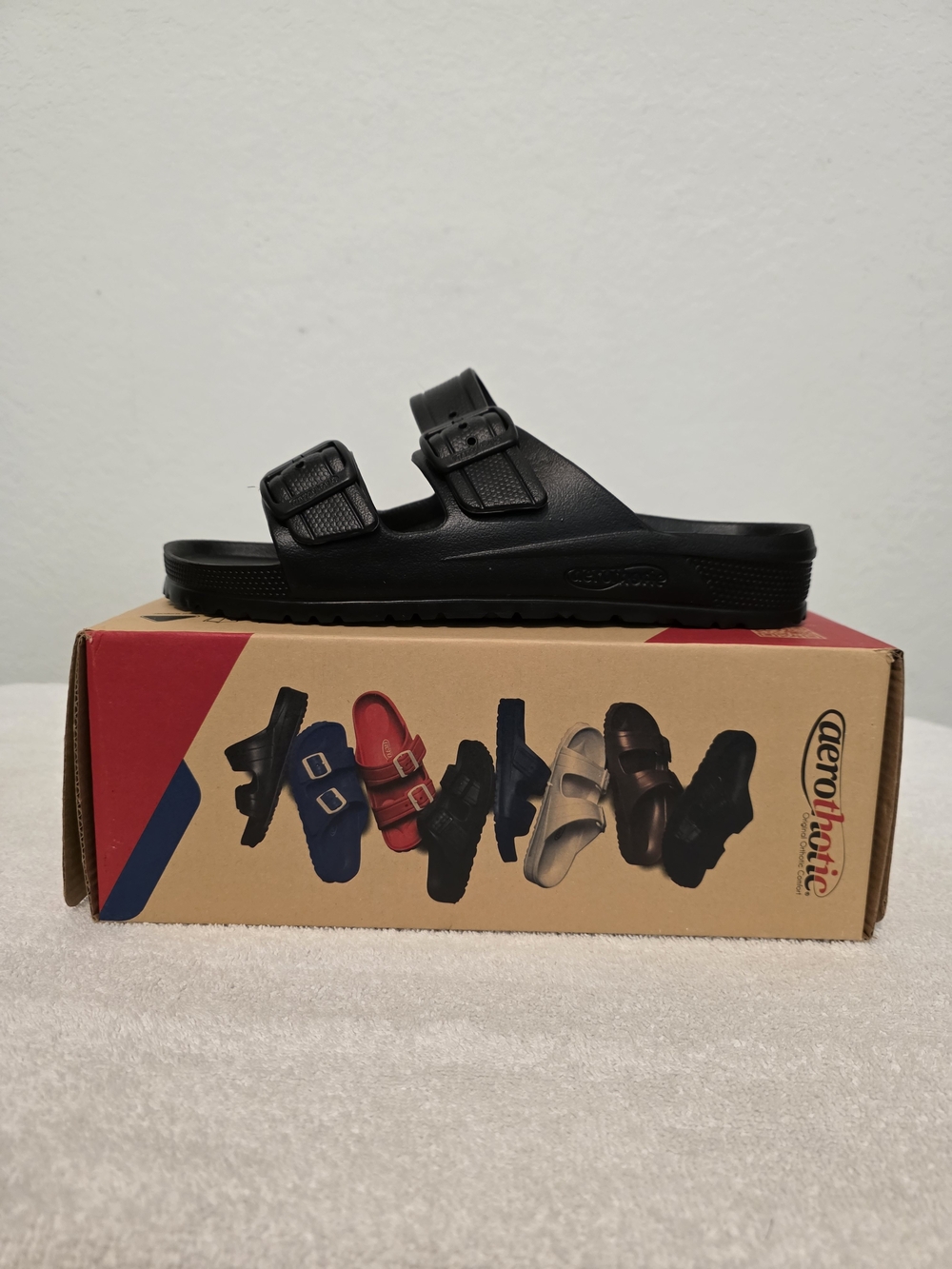 Women's Two-Buckle Slide Sandal - Black